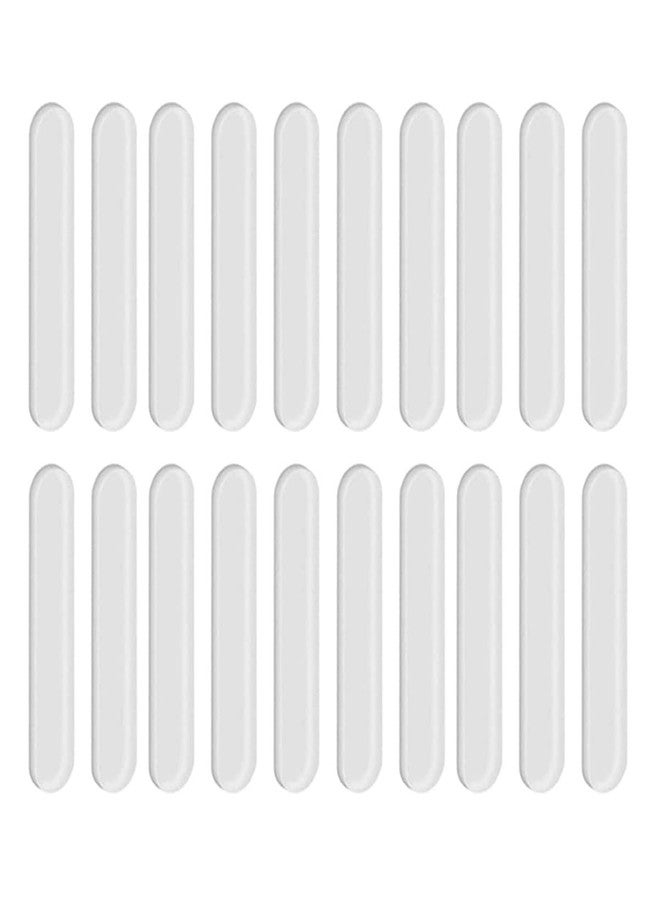 OLWICK شريط مطاطي واقي للكراسي من OLWICK® (لحماية الجدران)، واقيات أبواب الخزائن المنزلقة، وسادات مانعة للانزلاق للأسطح الزجاجية، شريط سيليكون ذاتي اللصق (عبوة من 20 قطعة) شفاف - Image 1